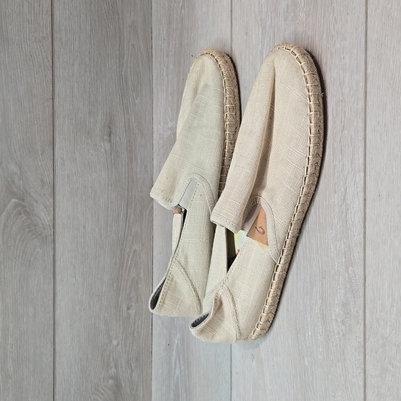 Olukai Women Kaula Pa'a Kapa Tapa linen Espadrille Loafer Slip on shoes sz 9 - Picture 2 of 11